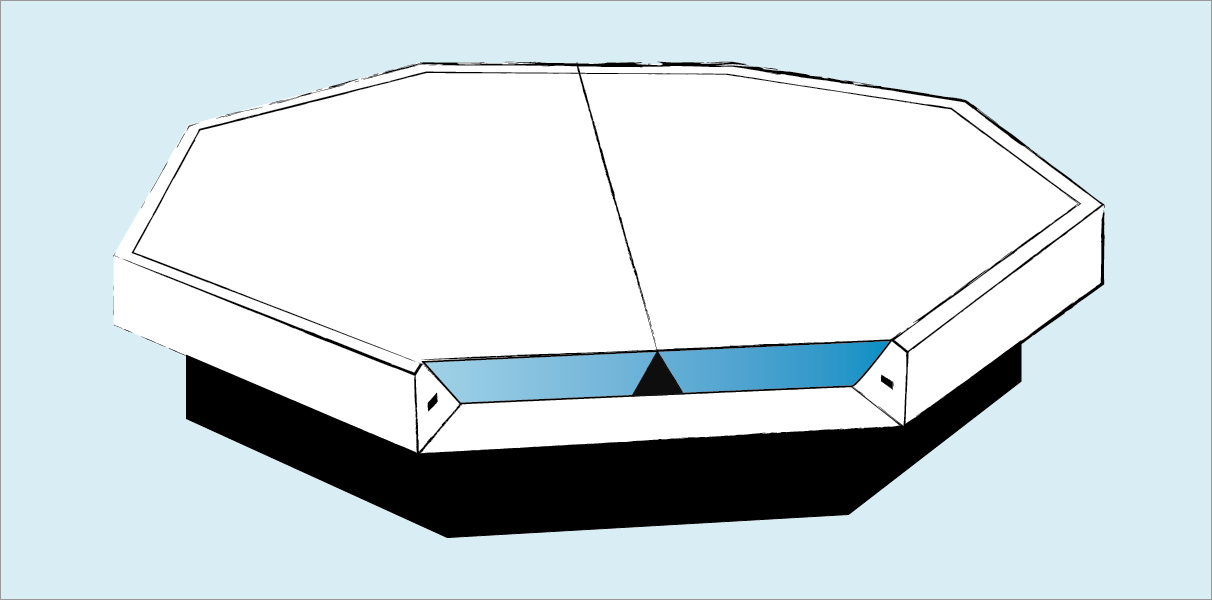 Achteckige (8-eckige) Softside Wasserbett-Matratze dual Abbildung 1